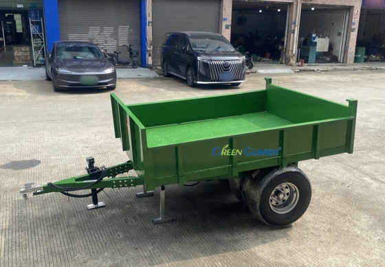 Remorque agricole hydraulique basculante OEM 3-10 tonnes entraînée par prise de force, capacité 210*160*30cm, avec ensemble de pneus principaux
